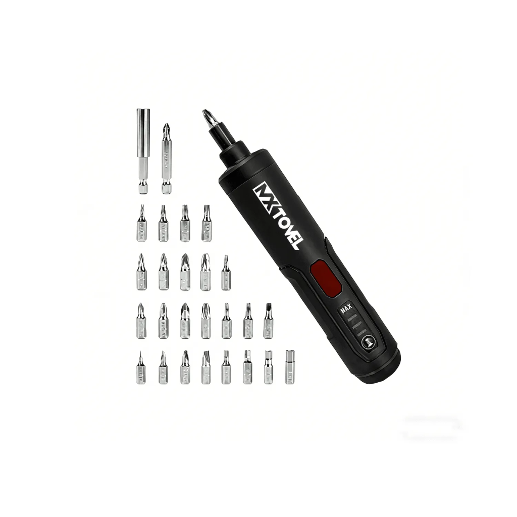 MXTOVEL Cordless Screwdriver with rechargeable battery and accessories
